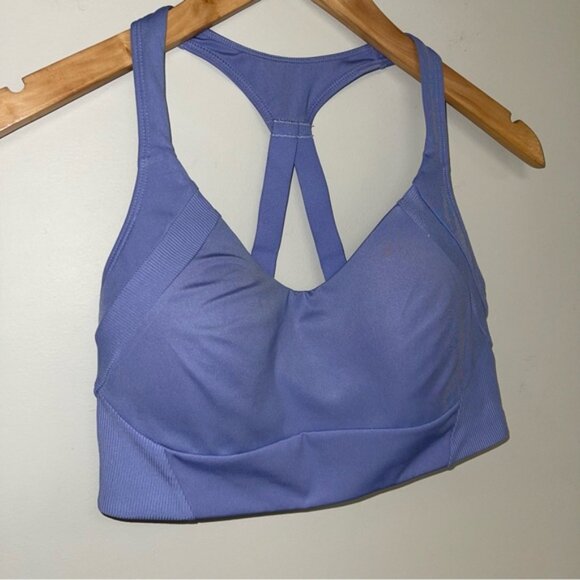 Avia‎ Sports Bra Women's Size Medium Periwinkle Blue Padded Racerback Ribbed - Picture 3 of 5